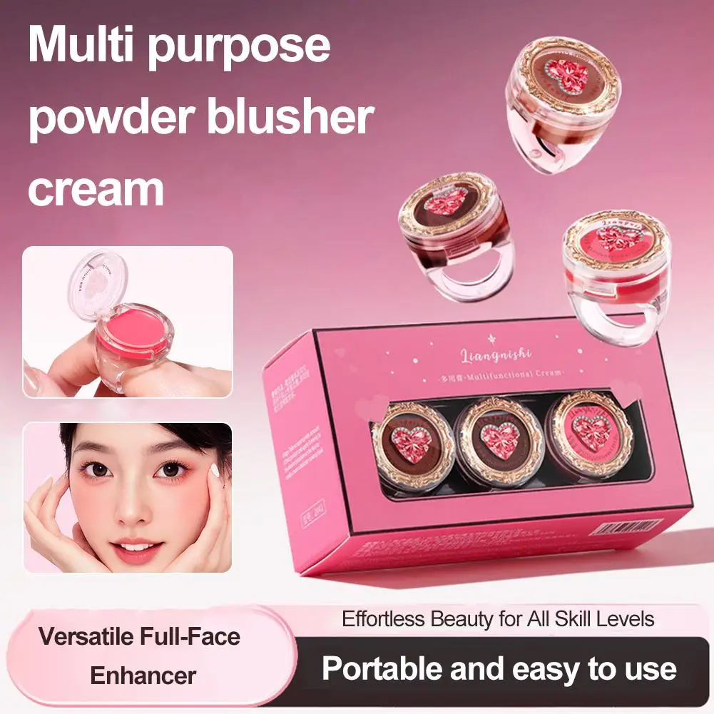 Blusher Crème Vorm Matte Natuurlijke Verhelderende Multifunctionele Schaduw Blusher Oogpoeder Lipgloss Draagbare Cosmetica Make Up X4C9