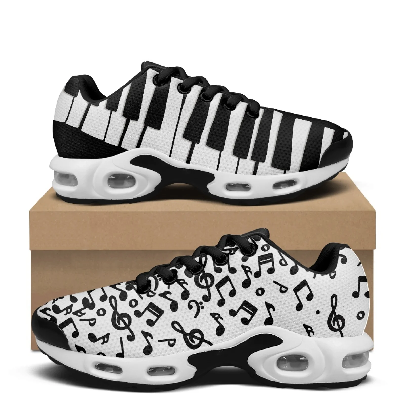 PENSTROLL Piano Musical Note Lace Up Men's Air Running Shoes for Athletic Mesh Men's Fashion Sneaker Mesh Jogger Sneakers