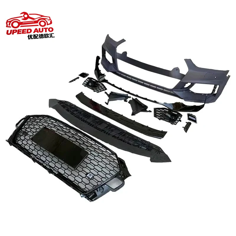 Suitable for STLF A5 Rs5 2017 2019 Body Kit Front Bumper Acc radar Bracket Carbon Fiber Pattern Front Grille Chrome Plating