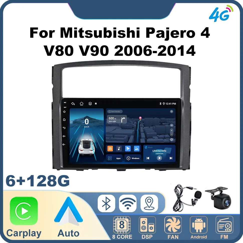 

Auto Smart Systems Car Radio Multimedia Player CarPlay for Mitsubishi Pajero 4 V80 V90 2006-2014 Android Auto GPS 4G Head Unit