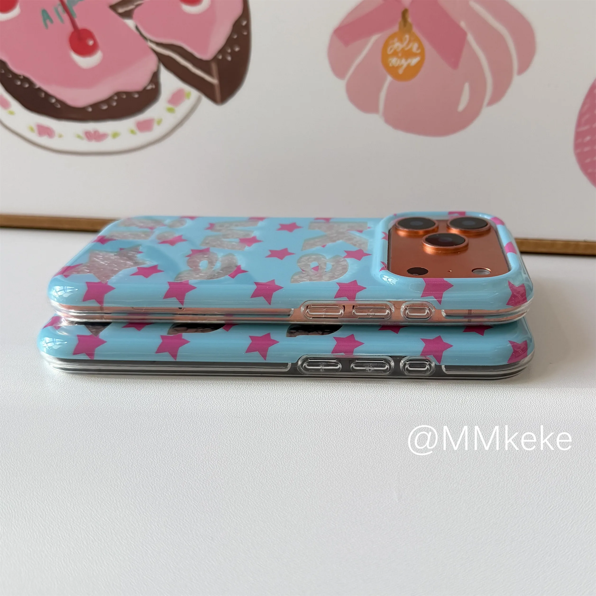 Korean Ins Purple Star Kawaii Letter Laser Shining Phone Case For iPhone 17Air 16 15 14 13 12 11 ProMax Plus Y2K Advanced Cover view 5