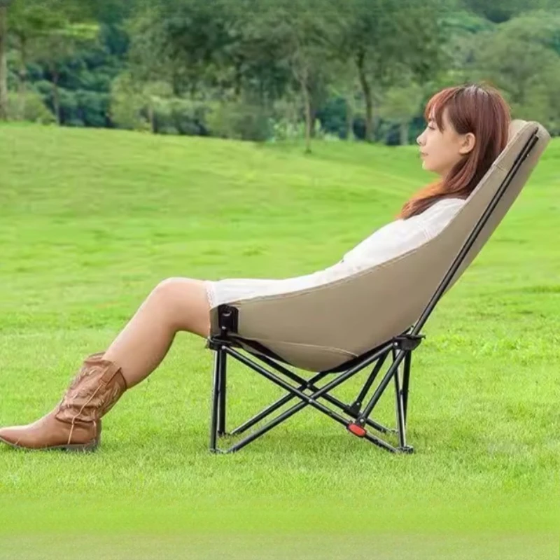 

Recliner Angle Adjustable Camping Chair High Backrest Camping Chair Outdoor Portable Silla Al Aire Libre Sports Entertainment