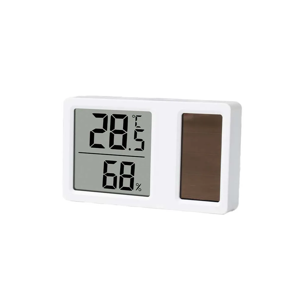 Digital for temp Display Solar Hygrometer Battery-free Operation Humidity Range 10 -95 RH Solar Powered Humidity Meter For Home