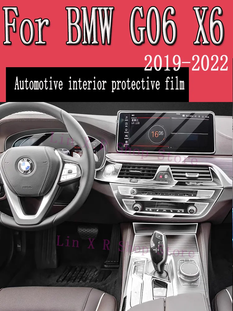 

For BMW G06 X6 2019-2022 Automotive Gearbox Air Panel GPS Navigation Screen Interior TPU Protective Film Anti-Scratch