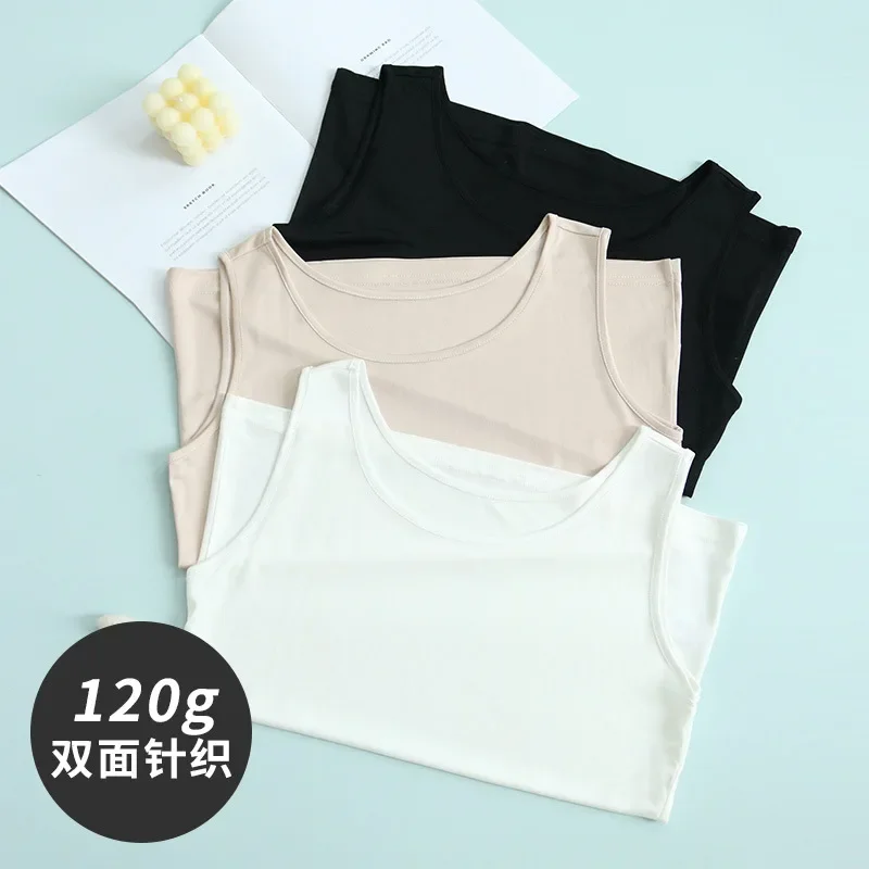 Birdsky, 1PC Women camisole tank top tanks vest O neck wide strap interlock knit 100% mulberry silk solid colors, S-972