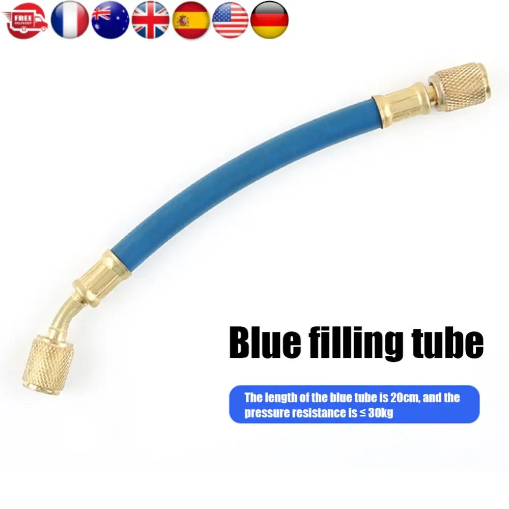 

Инструмент для впрыска трубки для наполнения охлаждающей жидкости с низким боковым адаптером быстрого соединения 1/4 SAE Ручная инжекция масленки Аксессуары для системы переменного тока 1 унция