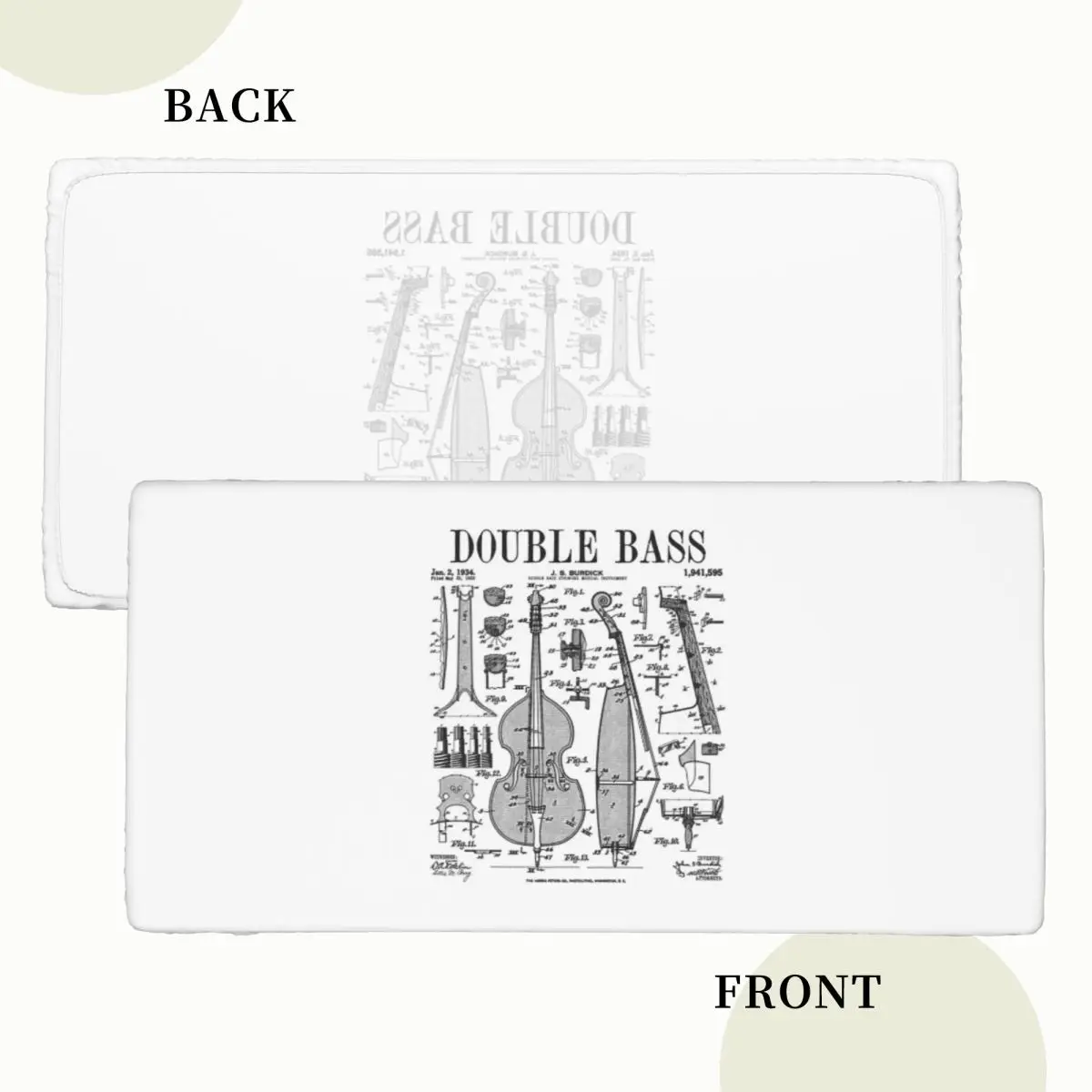 Double Bass Player Bassist Musical Instrument Custom Rectangular Tablecloth Waterproof Table Cover for Festival Table Cloth