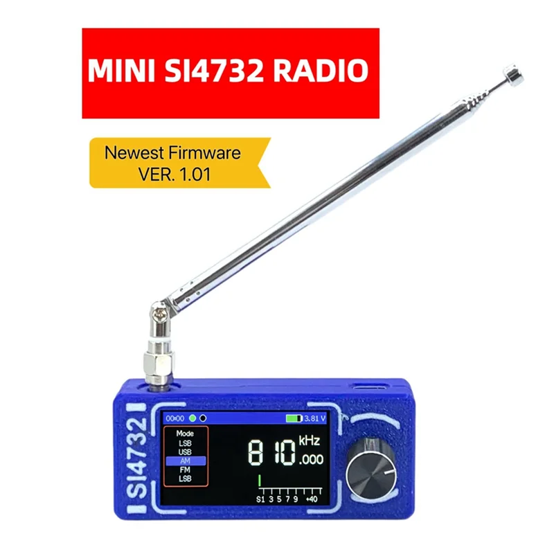 ABJF-новое обновление 0,5-108 МГц Mini SI4732 полнодиапазонный радиоприемник поддерживает FM AM и SSB встроенный усилитель для наушников