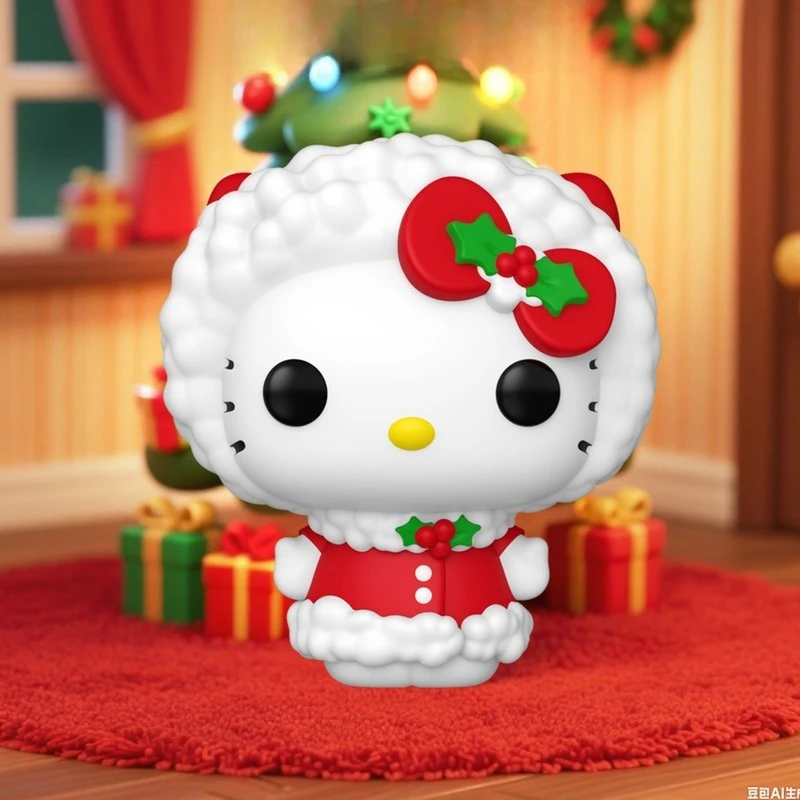 

Genuine Edition FUNKO POP《Sanrio Hello Kitty: Christmas Outfit》Action Desktop Decoration Ornament Model Toys Collectible Model