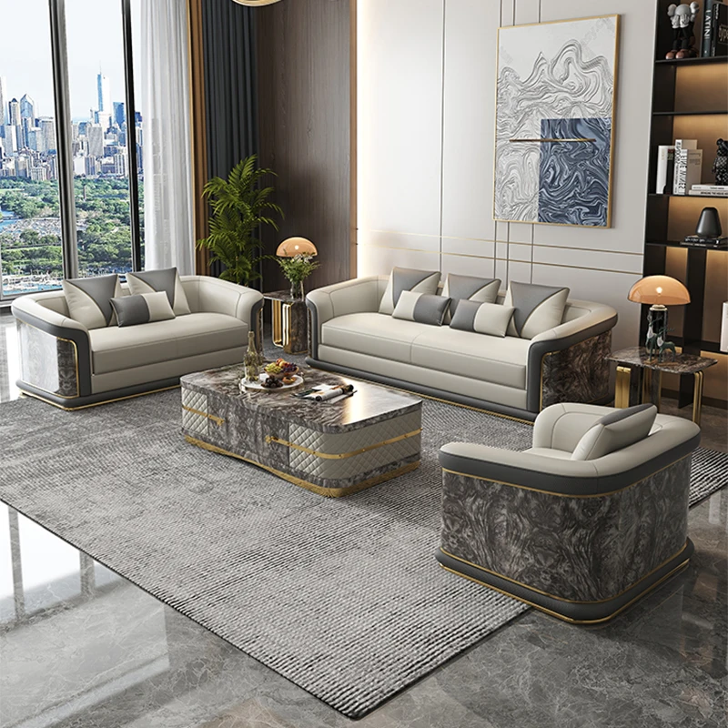 #Gloss -painted Backrest Sectional Sofa Set Ideal for Villa Home Hotel, Apartment Mall Living Rooms
