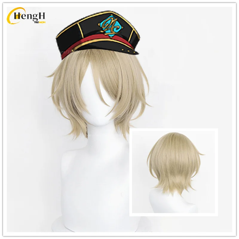 

In Stock Synthetic Wig Anime Shiratori Air Unisex Short 35cm Flax Brown Wig Heat Resistant Hair Halloween Party Wigs + Wig Cap