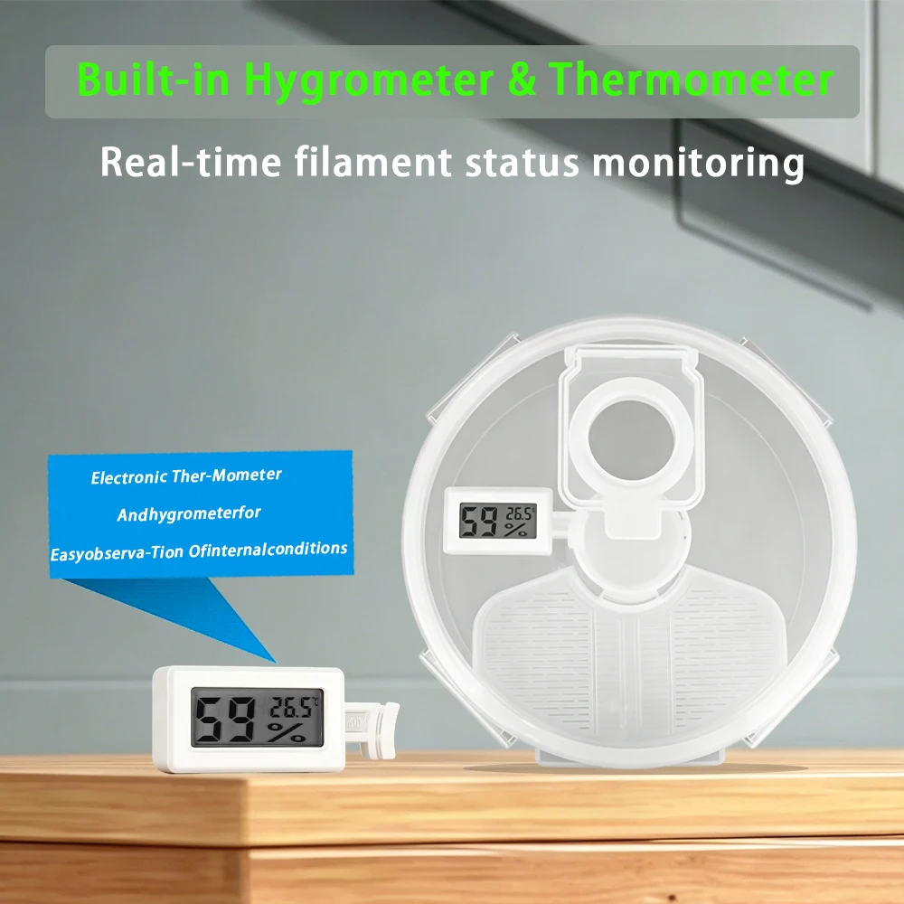 3D Printer Filament Dryer 2-in-1 Filament Dryer and Storage Box Dustproof Anti-Moisture PETG Sealed Box 360° Fast Heating