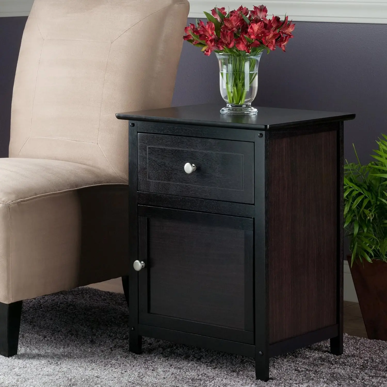 

Side Table Classic Accent Table Features A Deep Espresso Finish Enhancing The Elegance Of Living Space Quality Construction