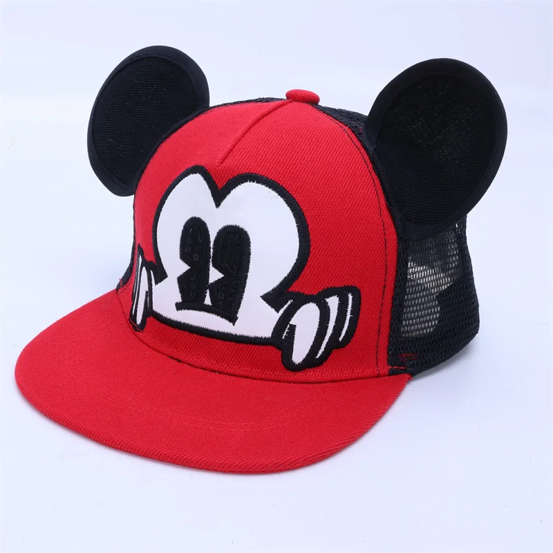 Kawaii Disney Hat Mickey Baseball Cap Adjustable Children's Cosplay Hat Boys Girls Sun Hat Cartoon Hip Hop Hat Fashion