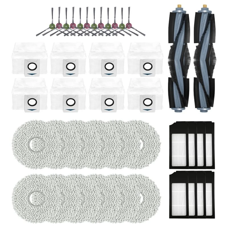 Appliance Parts Replacement Parts(42Pcs) For Bork V830 Robot Vacuum- Dust Bag Main Side Brush Hepa Filter Mop Rag Accessories