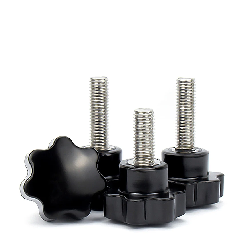 

304 Stainless Steel Plum Blossom Handle Screw Star Shaped Handle Plastic Bakelite Hand Twist Knob Screw