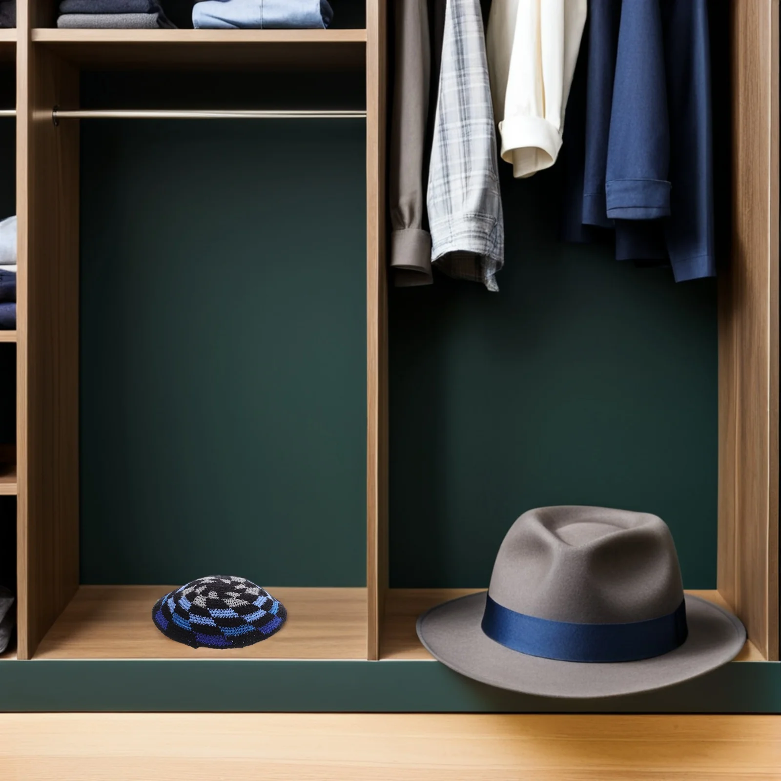 

1pcs Knitted Kippah Cap Hand-Knit Jewish Prayer Hat For Men Breathable Yarmulke Skullcap Traditional Festival Wedding Bulk Hat