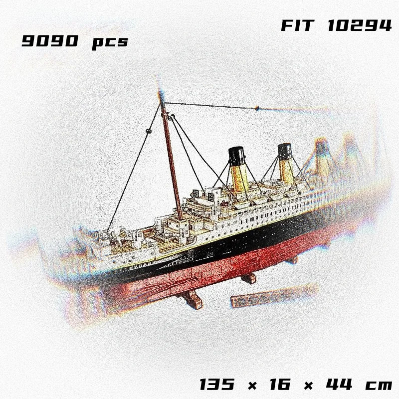 متوافق 10294 تيتانيك قارب سياحي كبير سفينة باخرة ديكور المنزل الجمعية 9090 قطعة نموذج لعب أطفال الهدايا #6
