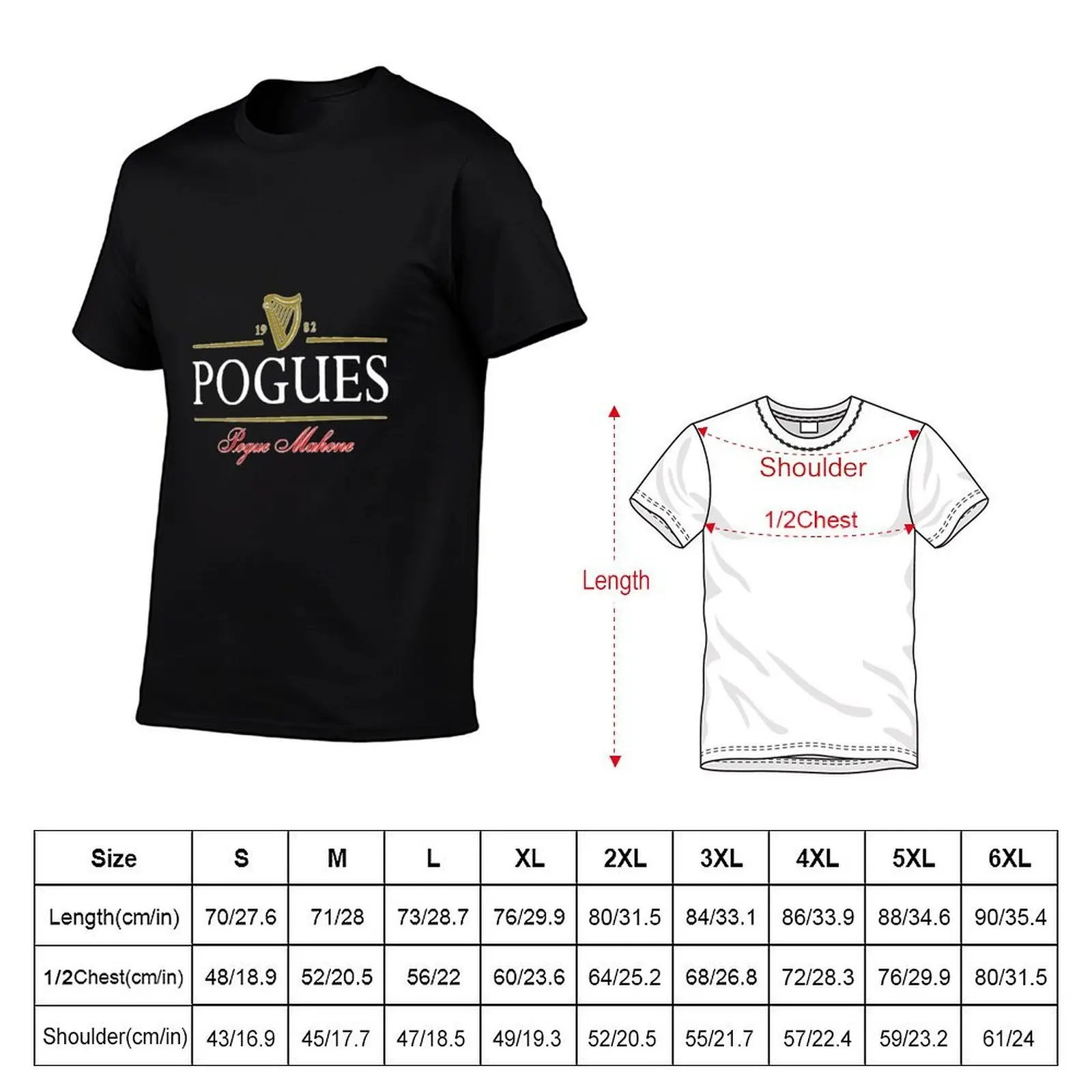 POGUES 1982 POGUE MAHONE Cap T-Shirt t shirt man plain t shirts for man cotton T-Shirt