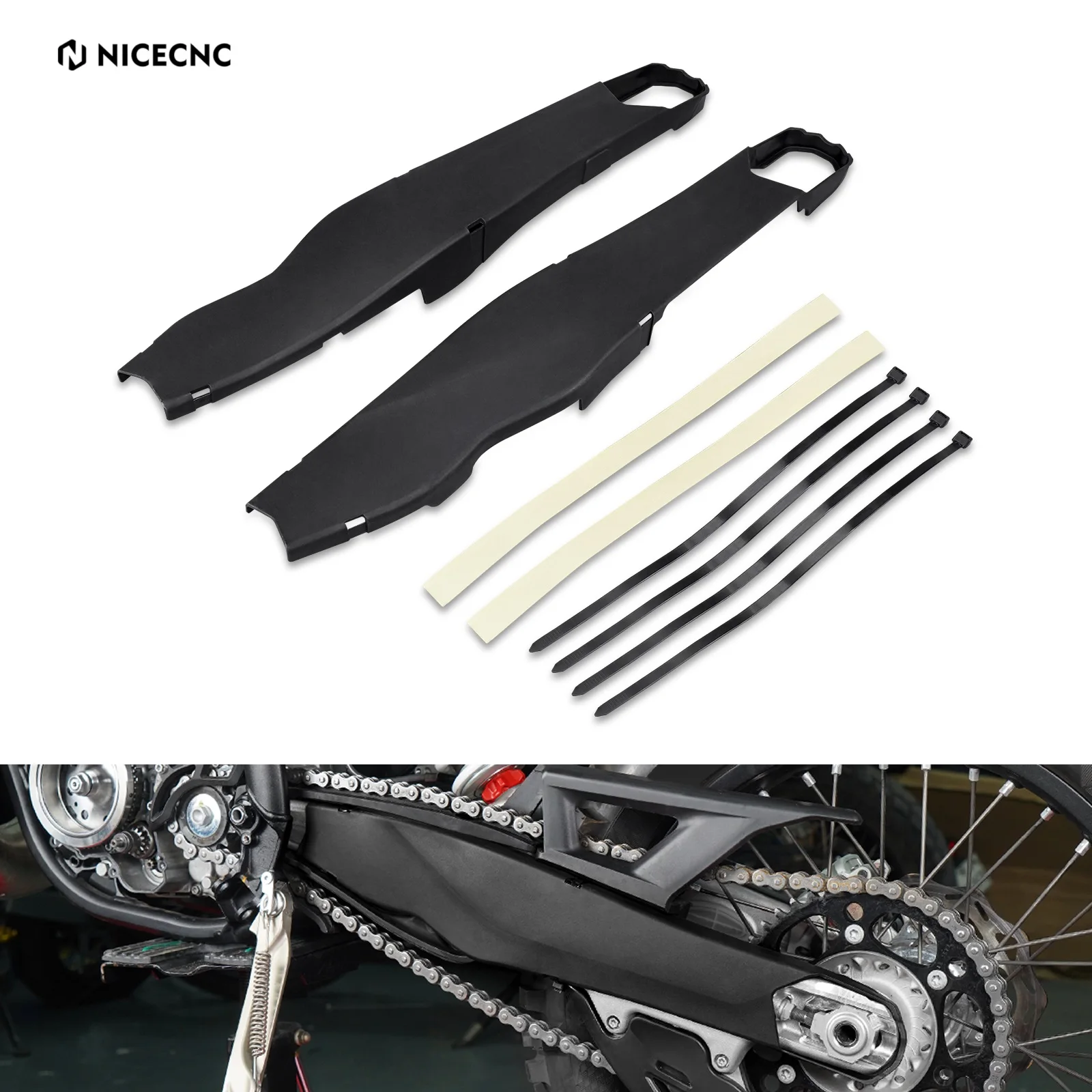 NICECNC For 2025 2024 KTM EXC 300 SX 125 SXF 450 EXCF 350 Husqvarna TE 300 TE 250  GasGas EC 300 Rear Swingarm Protectors Guard