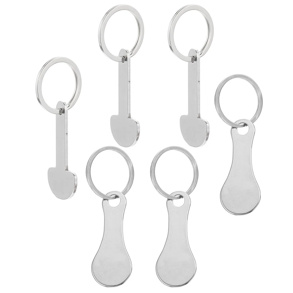 6Pcs Shopping Trolley Token Release Key Trolley Coins Key Ring Shopping Trolley Token Key Ring shopping trolley token keyrings