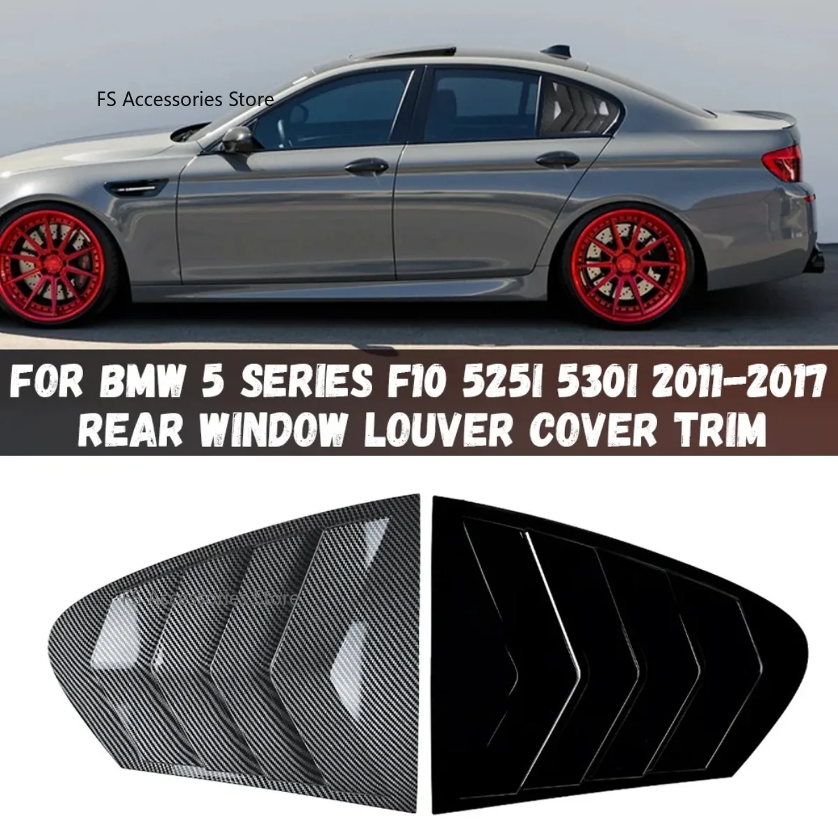 

F10 Louvers Rear Window Louvers Shutters Blinds Cover Trim For BMW 5 Series F10 525i 530i 2011 2012 2013 2014 2015 2016 2017
