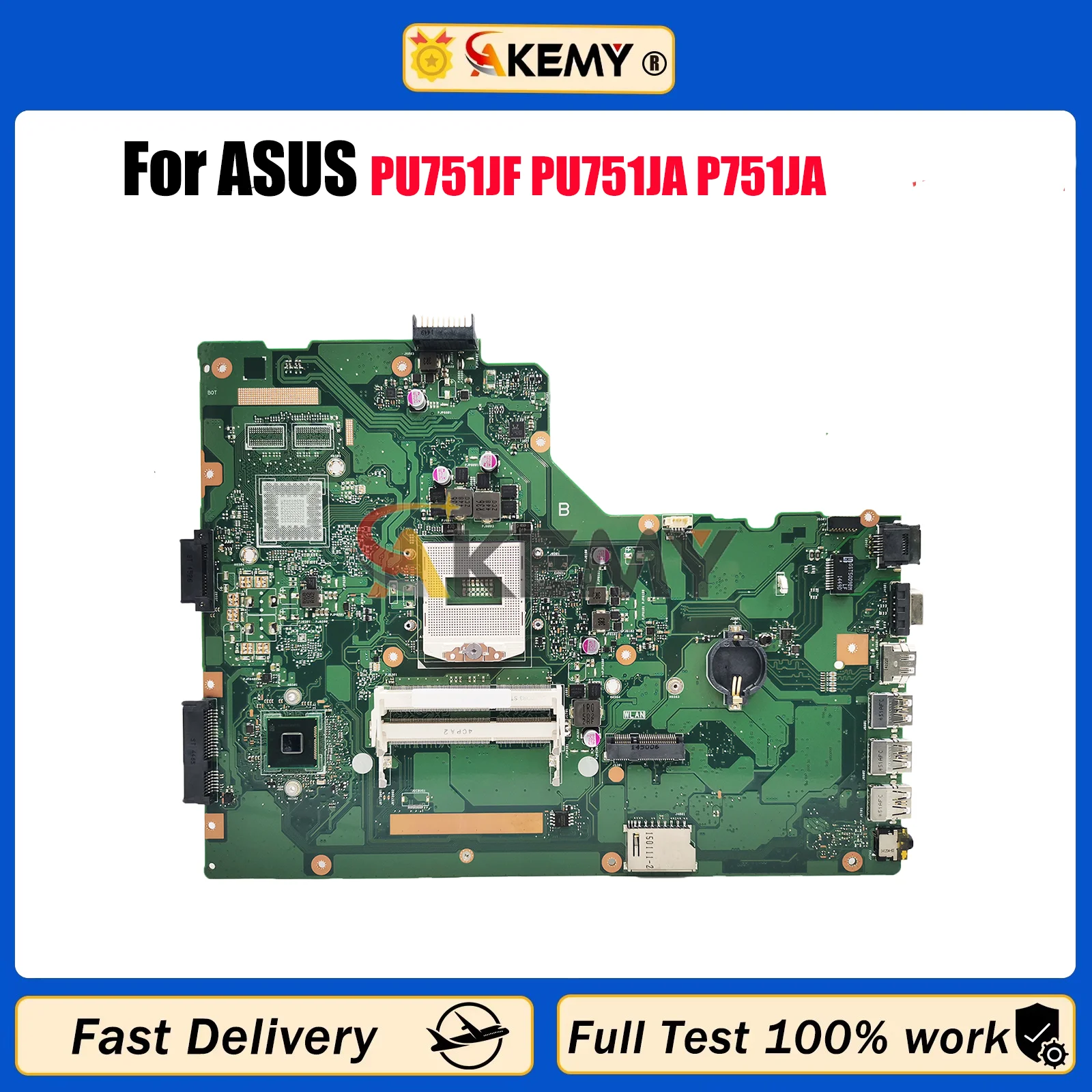 

P751JA Laptop Motherboard For ASUS P751J PU751JF PU751JA P751JA P751JF P751JD Notebook Mainboard 100% tests OK fast shipping stk