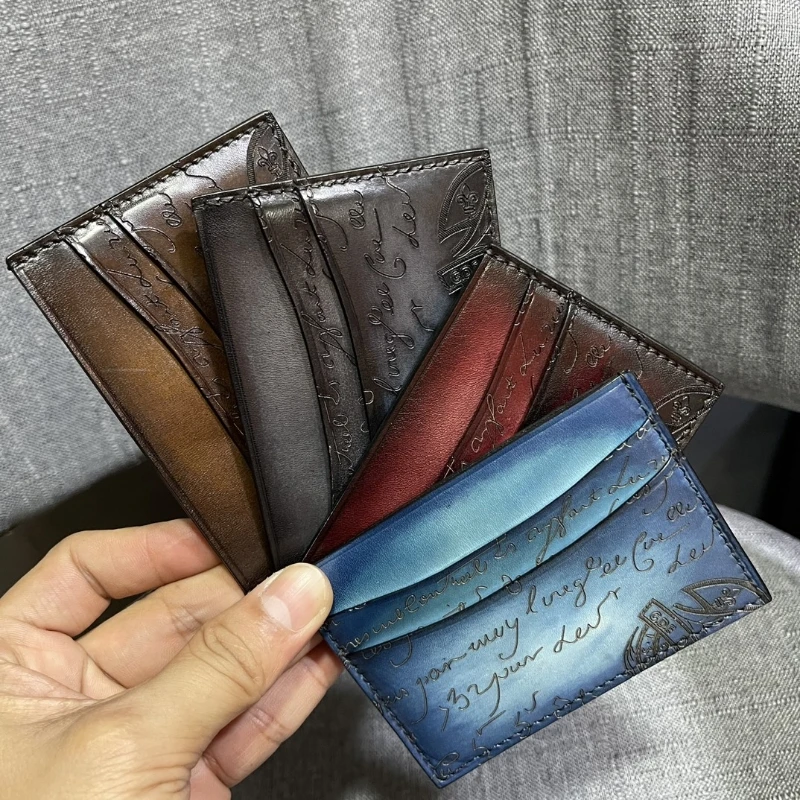 DIMY 2024 leather small card holder for men delicate small ultra-thin  simple first layer cowhide card holder one-piece card