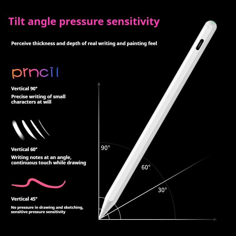 

Magnetic Wireless Charging Stylus Pen For iPad Tilt/Palm Rejection Bluetooth Type‑C Rechargeable 1.5mm Tip