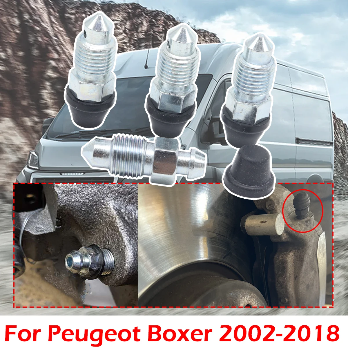 

For Peugeot Boxer 2002-2018 Front Rear Left Right Caliper Bleed Nipples Screws Repair Kit Replacement Parts Accessories Parts