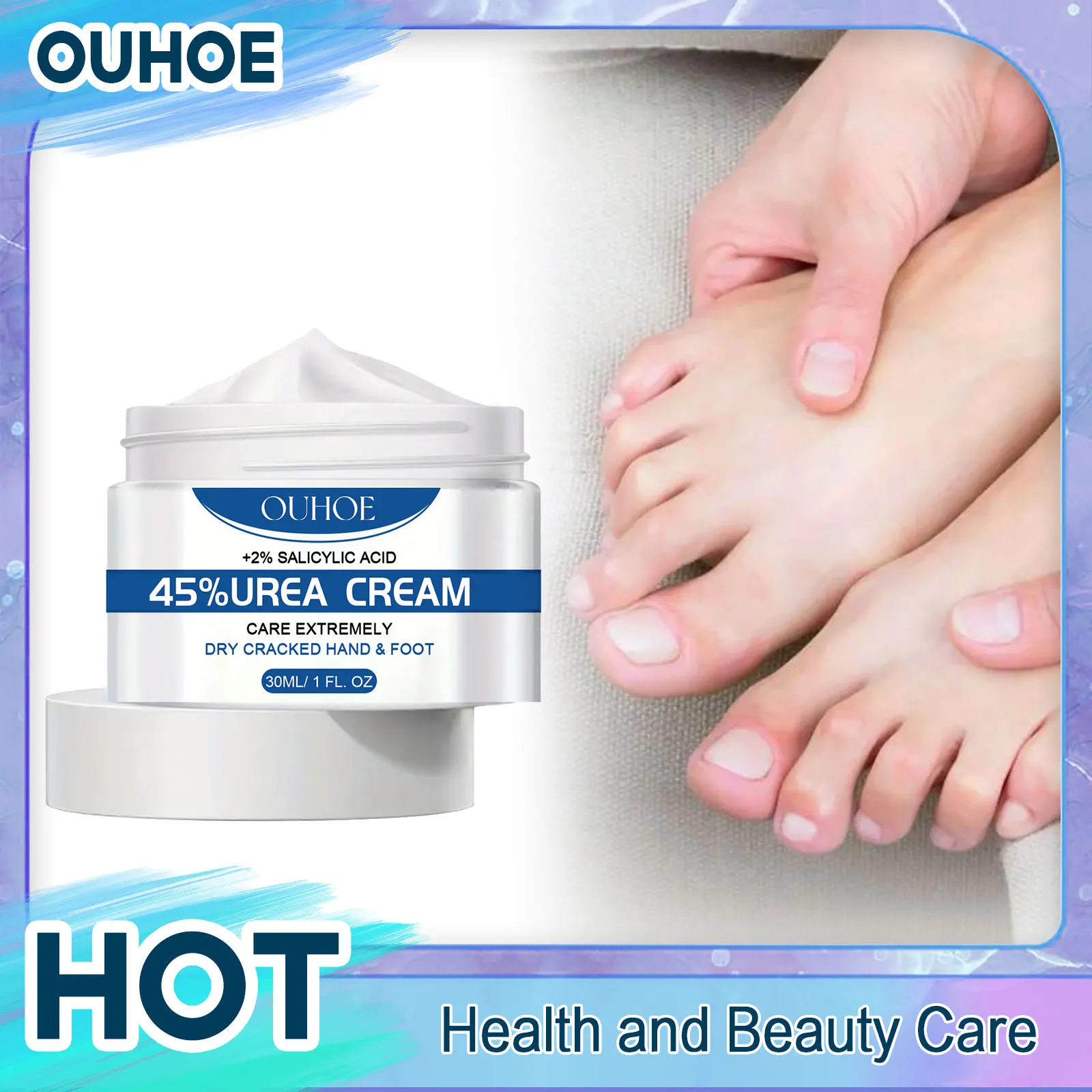 Urea 45% Foot Cream Remove Calluses Dead Skin Soften Cuticle Repair Smooth Anti Cracking Dry Cracked Heel Moisturizer Hand Cream