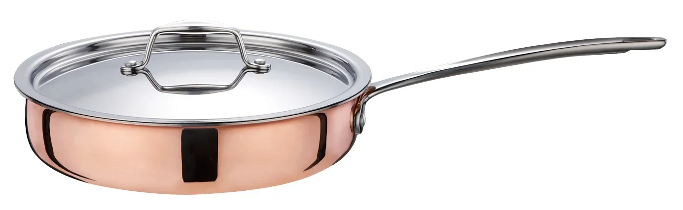 Luxury ready to ship 12pcs Triply copper cookware copper pot stainless cookware cooking pot set