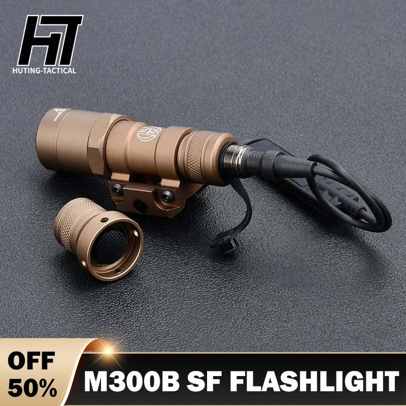 

M300B M300 Tacitcal SF Flashlight Mini Weapon Scout Hunting LED Light Fit 20MM Picatinny Rail Momentary-on Constant-on Tail