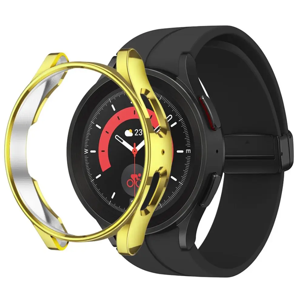 Anti-Scratch No Screen Protector Guard Frame Bumper Shell TPU Plating Cover Protective Case For Samsung Galaxy Watch 5 Pro 45mm