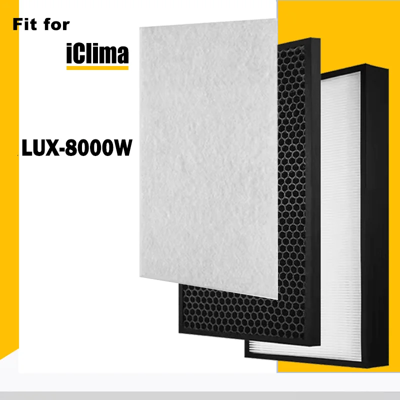 Replacement HEPA Filter and Carbon Filter for iClima LUX-8000W Air Purifier and Humidifier