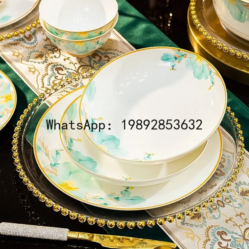 

Набор для празднования Праздника середины осени и Национального дня: подарочный набор из тарелок и мисок с палочками для еды, посуда из костяного фарфора.