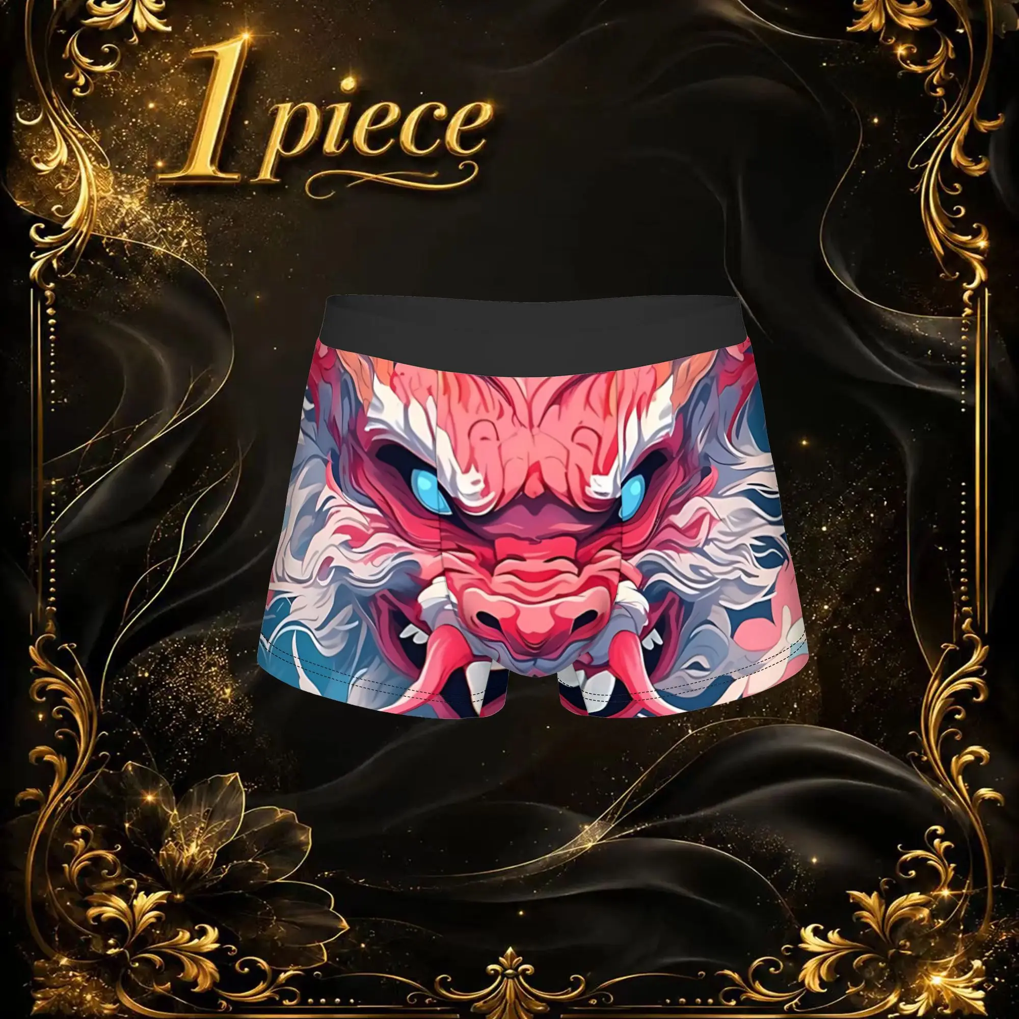 1pc Popular Japanese Angry Dragon Print boxers  adults  Homme Panties Men's Underwear Ventilate Shorts Boxer Briefs