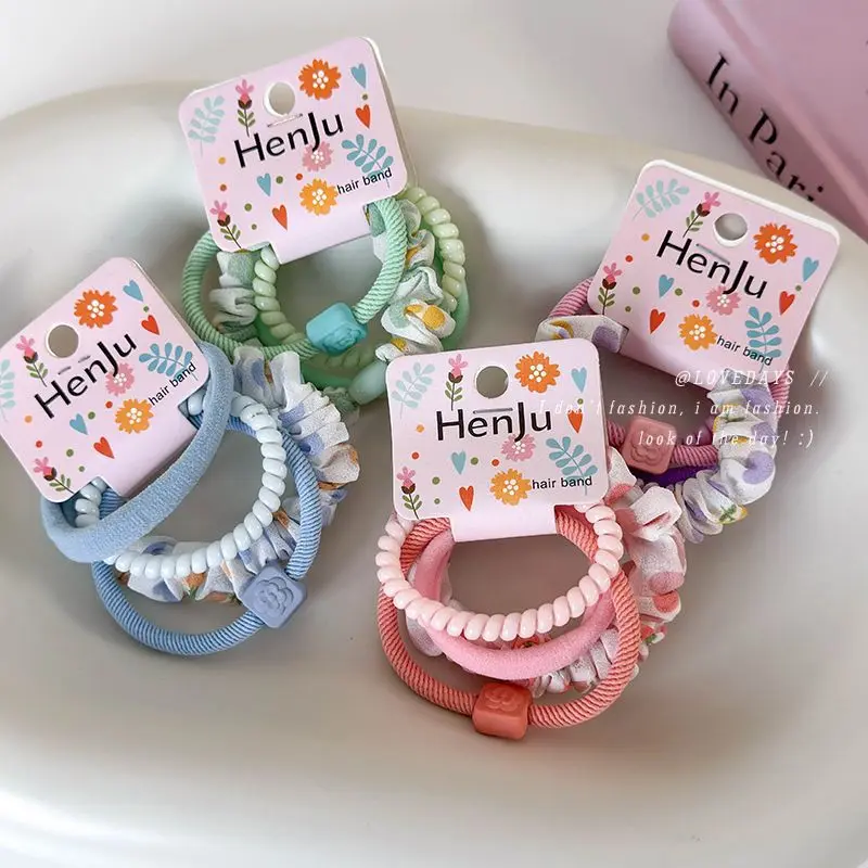 Ponytail Holders 4 Pack Colorful Elastic Hair Ties for Women Office Work Daily Styling Non Slip Durable Comfortable