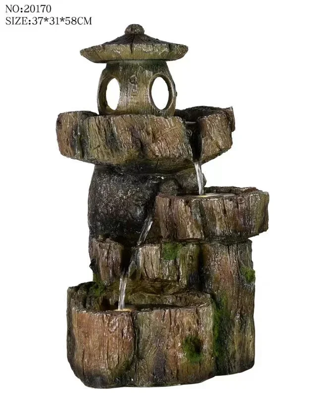 

# American Country Style Wholesale Simulation Fountain Fiberglass Indoor Backyard Courtyard Outdoor Water Fountain Garden Deco