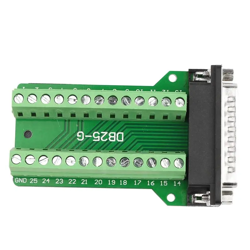 M12K-Terminal Connector 25Pin DB25 Male/Female Plug Breakout PCB Board For Home Improvement With Thumb Screws Male Plug