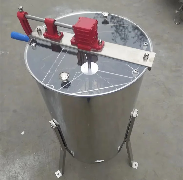Best Honey Separator Equipment Stainless Steel Honeycomb Drum Honey Spinner Extractor Manual Centrifuge Honey Extractor 4 Frames