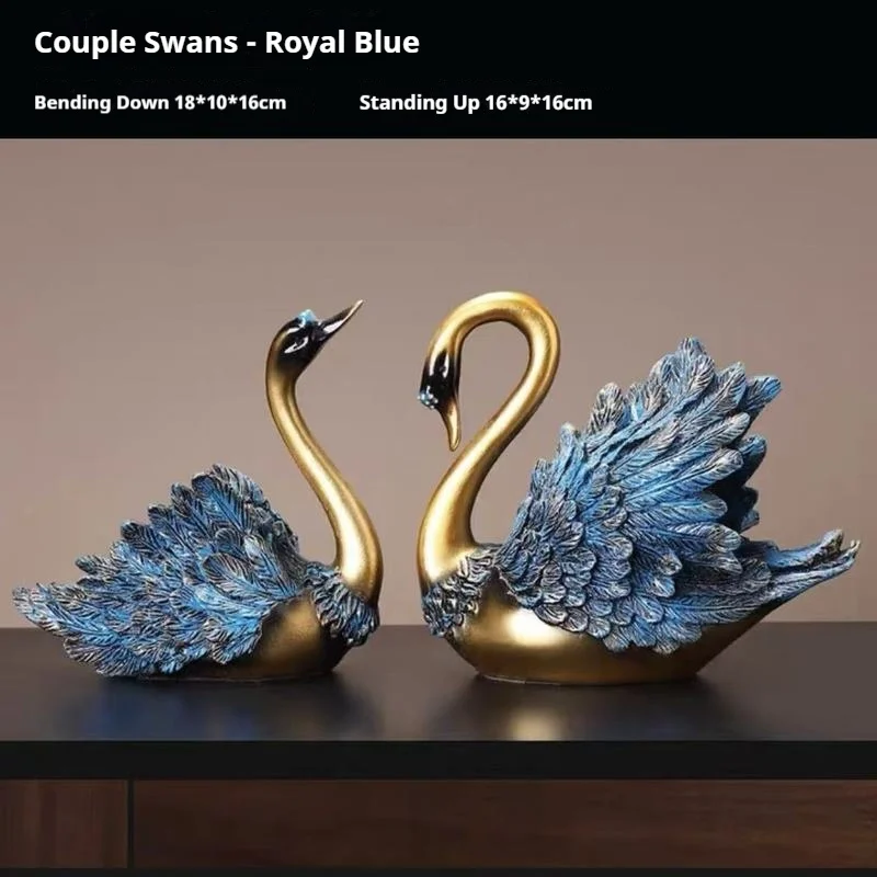 

Swan-Themed High-End Home Decor Couple Living Room Tv Cabinet Decoration Light Luxury Figurine Miniature For Home Wine Cabinet