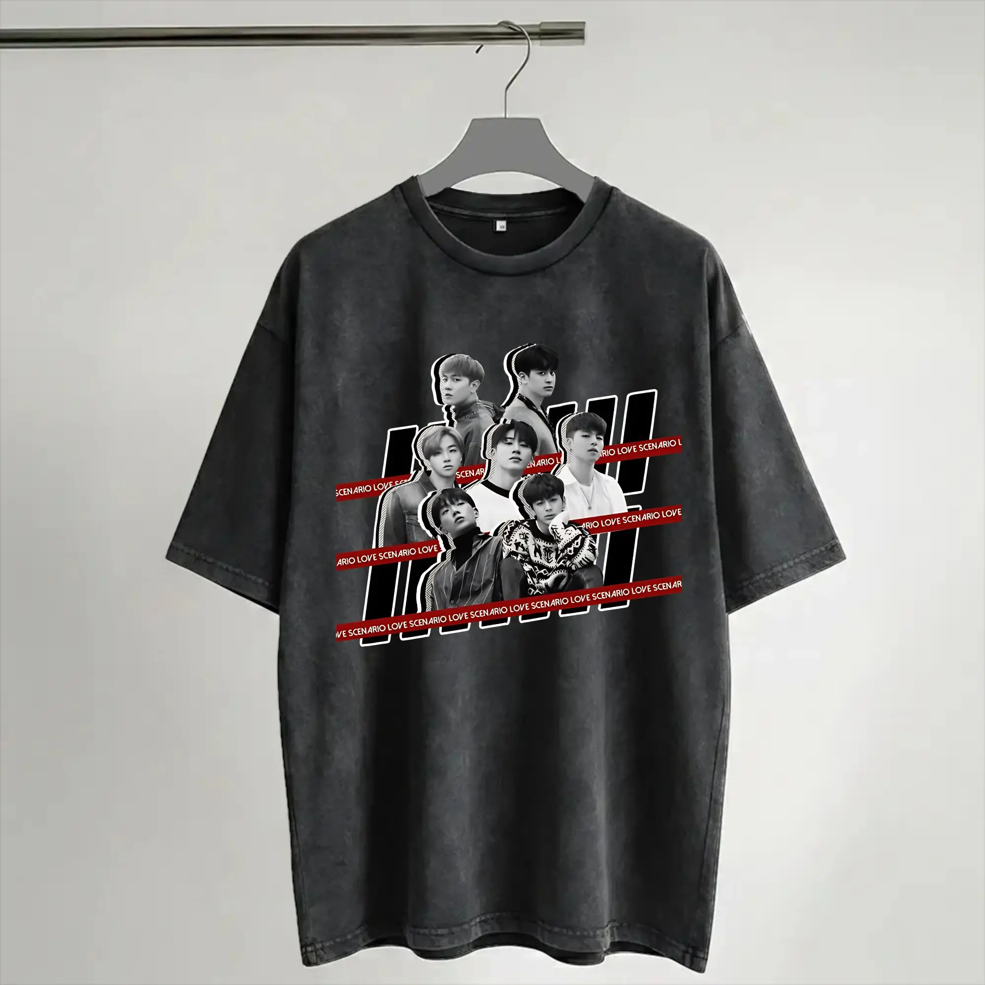 Summer iKON Kpop Group  Washed Shirt Merch Oversize T-Shirt  Men Women Tee