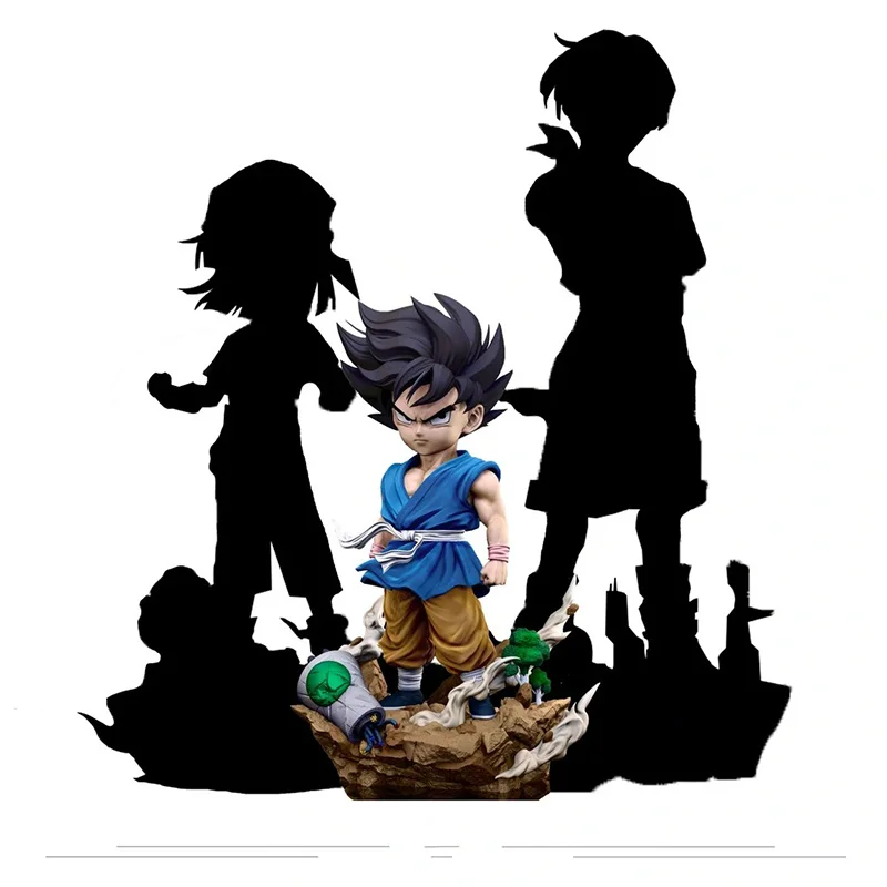 

Новая фигурка Супер Сайяна Гоку из Dragon Ball, ручная работа, с двойной головой, на подставке, 26 см, настольное декоративное украшение, модель, подарок