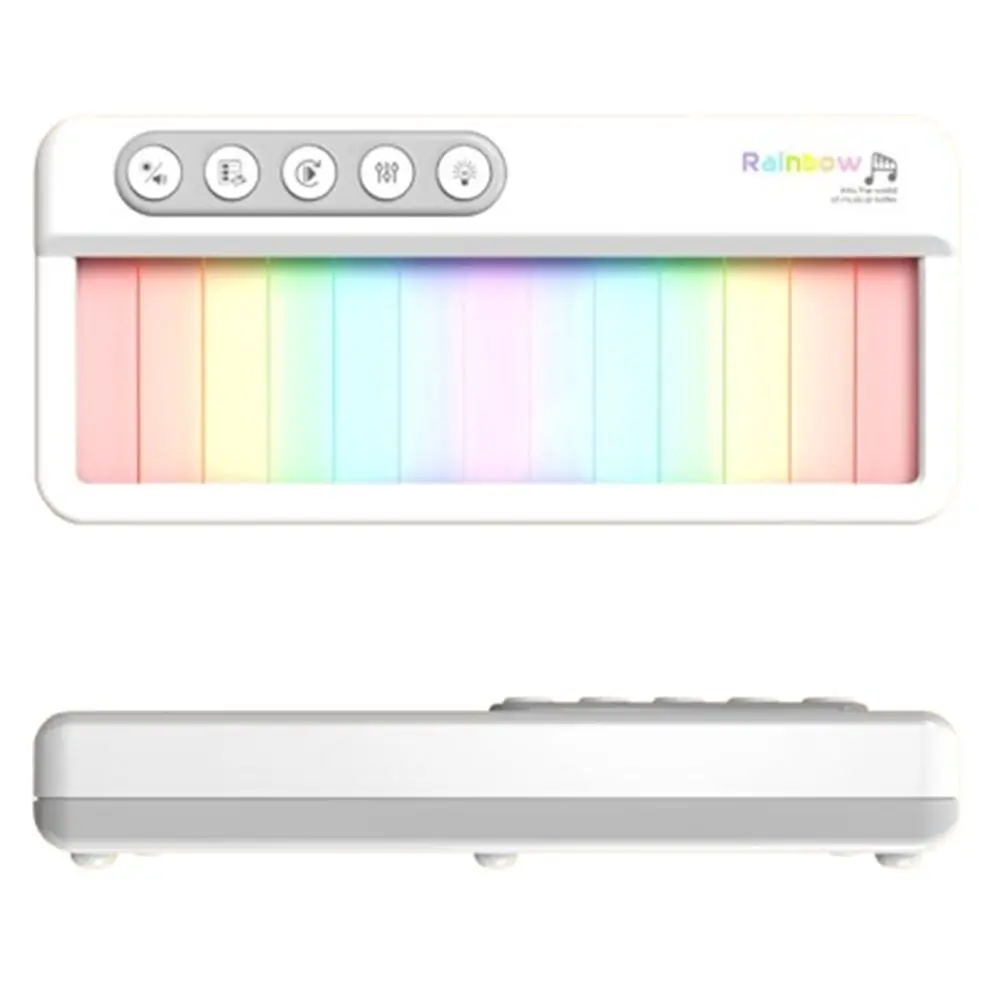 Portable 13 Key Kids Music Piano Light Colorful Kids Electronic Piano Toy 3 Modes Early Educational Piano Keyboard Toy Preschool