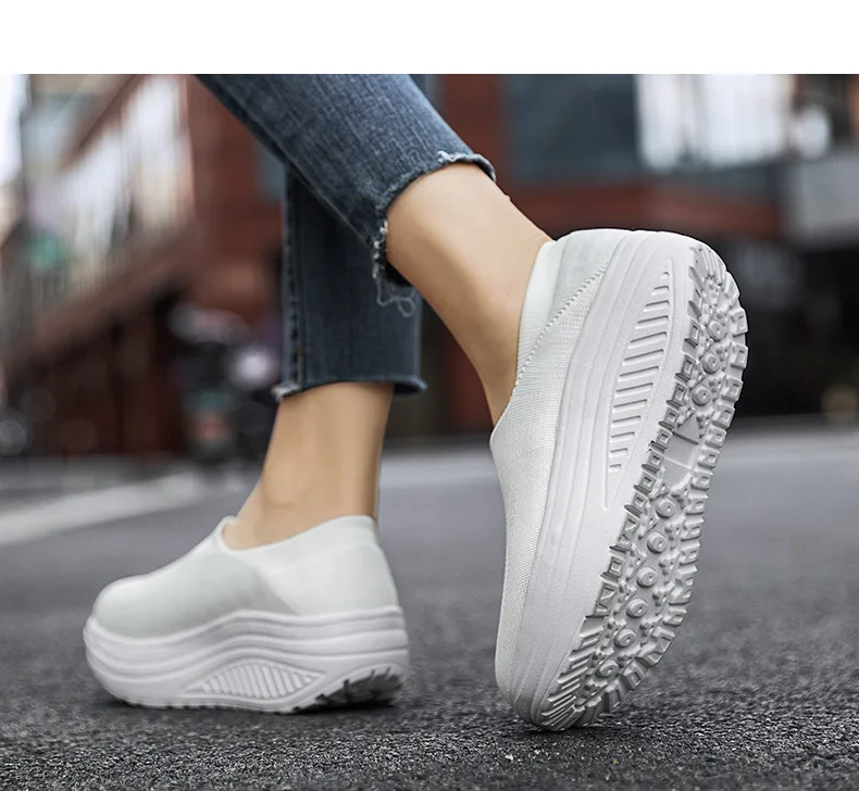 New Summer Women\'s Shoes Mesh Casual Shoes, Thick Sole Breathable, Outdoor Anti Slip Lightweight Tennis Shoes Large