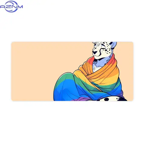 Comfy Womfy Furry Pride Cheetah LGBTQ Rainbow Desk Mat for Study and Reading Corners Add a Calm and Focused Atmosphere to Your D