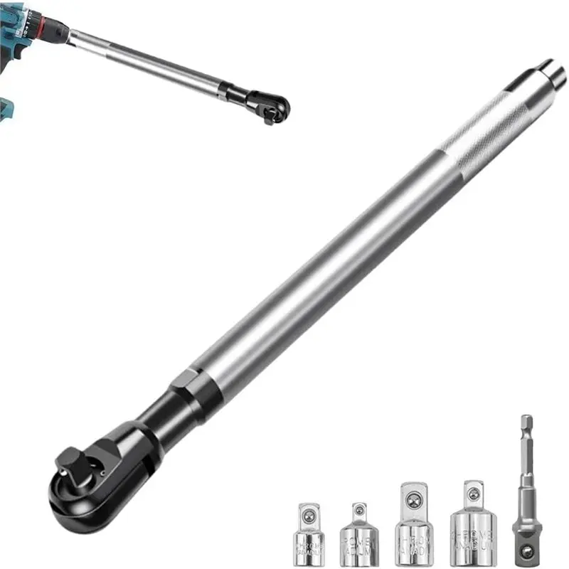 【RECOMMEND】Multi-Function Electric Extension Wrench 1/2-Inch With Impact Function, 4 Conversion Adapters,For Tight Spaces