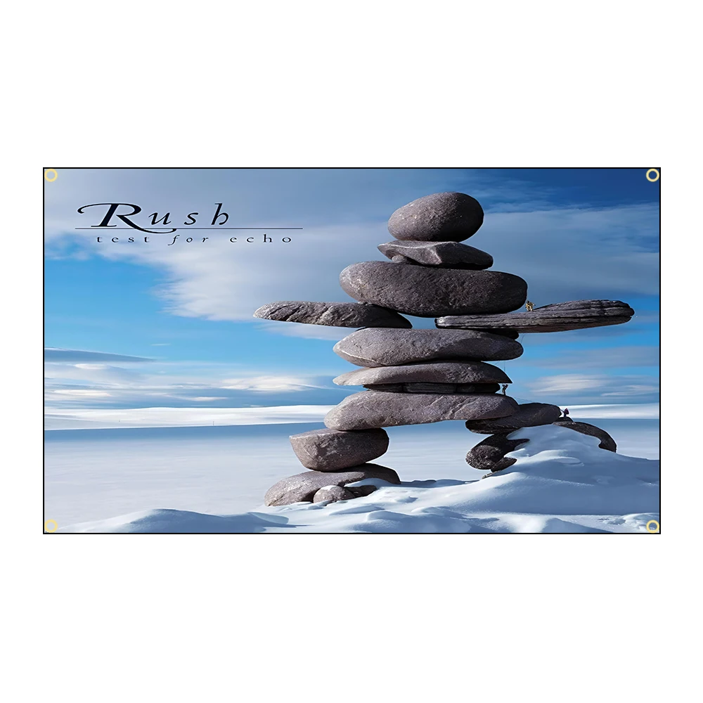Band-r-Rushs Heavy Rock Band Flag Polyester Printed Banner for Garage Wall Art Out Door Decoration