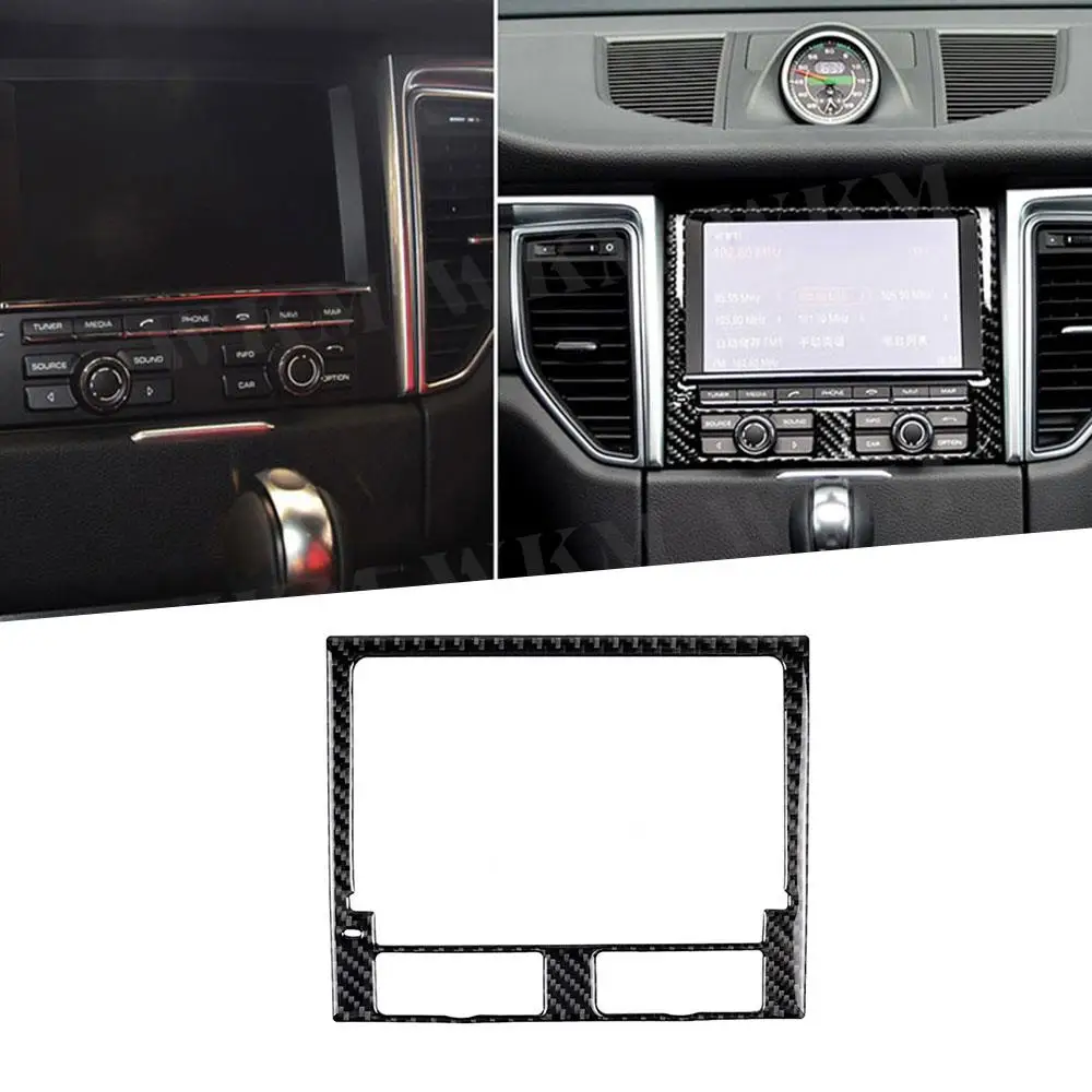 Carbon Fiber Dashboard Navigation GPS Control Panel Frame Sticker for Porsche Macan 2015-2018 Car Decoration